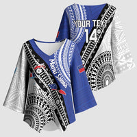 Fiji an Samoa Rugby Custom Kimono Sleeve Blouse Flying Fijians Manu Samoa Together Pacific - Polynesian Pride