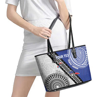 Fiji an Samoa Rugby Custom Leather Tote Bag Flying Fijians Manu Samoa Together Pacific LT14 - Polynesian Pride