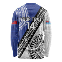 Fiji an Samoa Rugby Custom Long Sleeve Shirt Flying Fijians Manu Samoa Together Pacific LT14 - Polynesian Pride