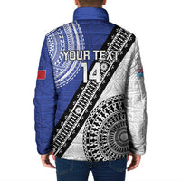 Fiji an Samoa Rugby Custom Padded Jacket Flying Fijians Manu Samoa Together Pacific LT14 - Polynesian Pride