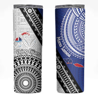 Fiji an Samoa Rugby Skinny Tumbler Flying Fijians Manu Samoa Together Pacific LT14 Blue - Polynesian Pride