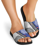 Fiji an Samoa Rugby Custom Slide Sandals Flying Fijians Manu Samoa Together Pacific LT14 - Polynesian Pride