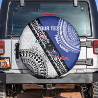 Fiji an Samoa Rugby Custom Spare Tire Cover Flying Fijians Manu Samoa Together Pacific LT14 Blue - Polynesian Pride
