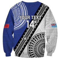Fiji an Samoa Rugby Custom Sweatshirt Flying Fijians Manu Samoa Together Pacific LT14 - Polynesian Pride