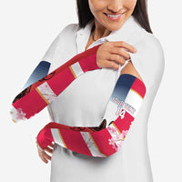 USA and Japan Rugby Custom Arm Sleeves Eagles Brave Blossoms Together Pacific - Polynesian Pride