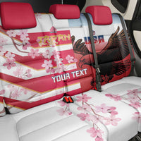 USA and Japan Rugby Custom Back Car Seat Cover Eagles Brave Blossoms Together Pacific - Polynesian Pride