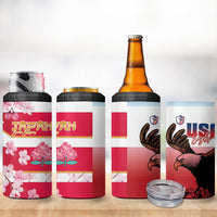 USA and Japan Rugby 4 in 1 Can Cooler Tumbler Eagles Brave Blossoms Together Pacific - Polynesian Pride