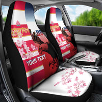 USA and Japan Rugby Custom Car Seat Cover Eagles Brave Blossoms Together Pacific - Polynesian Pride