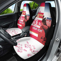 USA and Japan Rugby Custom Car Seat Cover Eagles Brave Blossoms Together Pacific - Polynesian Pride