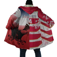 USA and Japan Rugby Custom Cloak Eagles Brave Blossoms Together Pacific - Polynesian Pride