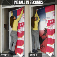 USA and Japan Rugby Custom Door Cover Eagles Brave Blossoms Together Pacific - Polynesian Pride