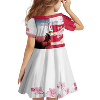 USA and Japan Rugby Custom Kid Short Sleeve Dress Eagles Brave Blossoms Together Pacific LT14 - Polynesian Pride