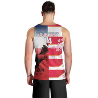 USA and Japan Rugby Custom Men Tank Top Eagles Brave Blossoms Together Pacific LT14 - Polynesian Pride
