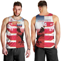 USA and Japan Rugby Custom Men Tank Top Eagles Brave Blossoms Together Pacific LT14 - Polynesian Pride