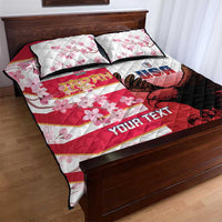 USA and Japan Rugby Custom Quilt Bed Set Eagles Brave Blossoms Together Pacific LT14 - Polynesian Pride