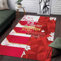Canada and Japan Rugby Custom Area Rug Canucks Brave Blossoms Together Pacific - Polynesian Pride