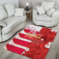 Canada and Japan Rugby Custom Area Rug Canucks Brave Blossoms Together Pacific - Polynesian Pride