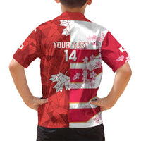 Canada and Japan Rugby Custom Family Matching Long Sleeve Bodycon Dress and Hawaiian Shirt Canucks Brave Blossoms Together Pacific - Polynesian Pride