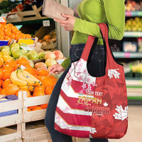 Canada and Japan Rugby Custom Grocery Bag Canucks Brave Blossoms Together Pacific - Polynesian Pride