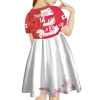 Canada and Japan Rugby Custom Kid Short Sleeve Dress Canucks Brave Blossoms Together Pacific LT14 - Polynesian Pride