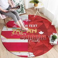 Canada and Japan Rugby Custom Round Carpet Canucks Brave Blossoms Together Pacific LT14 - Polynesian Pride