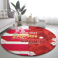 Canada and Japan Rugby Custom Round Carpet Canucks Brave Blossoms Together Pacific LT14 - Polynesian Pride