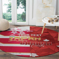 Canada and Japan Rugby Custom Round Carpet Canucks Brave Blossoms Together Pacific LT14 - Polynesian Pride