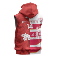 Canada and Japan Rugby Custom Sleeveless Hoodie Canucks Brave Blossoms Together Pacific - Polynesian Pride