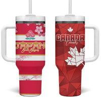 Canada and Japan Rugby Tumbler With Handle Canucks Brave Blossoms Together Pacific LT14 One Size: 40 oz Red - Polynesian Pride