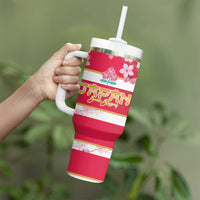 Canada and Japan Rugby Tumbler With Handle Canucks Brave Blossoms Together Pacific LT14 - Polynesian Pride