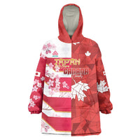 Canada and Japan Rugby Custom Wearable Blanket Hoodie Canucks Brave Blossoms Together Pacific - Polynesian Pride