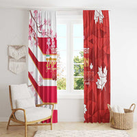 Canada and Japan Rugby Custom Window Curtain Canucks Brave Blossoms Together Pacific - Polynesian Pride