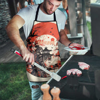 Samurai Warrior Japan Apron Red-blossomed Tree Classic Japanese Stylized - Polynesian Pride