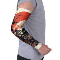 Samurai Warrior Japan Arm Sleeves Red-blossomed Tree Classic Japanese Stylized LT14 - Polynesian Pride