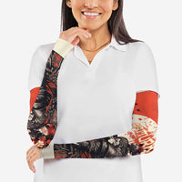 Samurai Warrior Japan Arm Sleeves Red-blossomed Tree Classic Japanese Stylized LT14 - Polynesian Pride