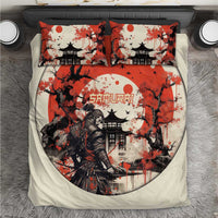 Samurai Warrior Japan Bedding Set Red-blossomed Tree Classic Japanese Stylized - Polynesian Pride
