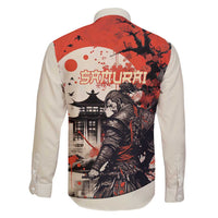 Samurai Warrior Japan Family Matching Mermaid Dress and Hawaiian Shirt Red-blossomed Tree Classic Japanese Stylized - Polynesian Pride