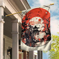 Samurai Warrior Japan Garden Flag Red-blossomed Tree Classic Japanese Stylized LT14 House Flag Red - Polynesian Pride