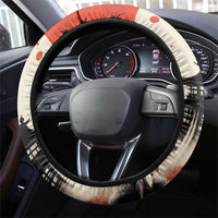Samurai Warrior Japan Steering Wheel Cover Red-blossomed Tree Classic Japanese Stylized - Polynesian Pride