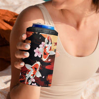 Hawaiian and Japanese 4 in 1 Can Cooler Tumbler Koi Fish With Kanaka Polynesian Tattoo - Polynesian Pride