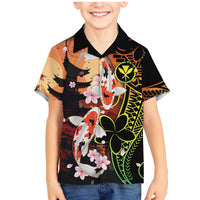 Hawaiian and Japanese Family Matching Mermaid Dress and Hawaiian Shirt Koi Fish With Kanaka Polynesian Tattoo - Polynesian Pride