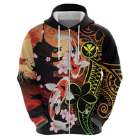 Hawaiian and Japanese Hoodie Koi Fish With Kanaka Polynesian Tattoo - Polynesian Pride