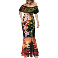 Hawaiian and Japanese Mermaid Dress Koi Fish With Kanaka Polynesian Tattoo - Polynesian Pride