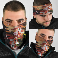 Hawaiian and Japanese Neck Gaiter Koi Fish With Kanaka Polynesian Tattoo - Polynesian Pride