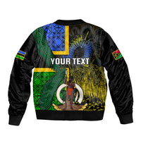 Personalised South Sea Islanders Bomber Jacket Kanakas With Vanuatu Coat Of Arms LT14 - Polynesian Pride