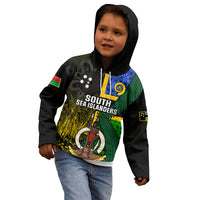 Personalised South Sea Islanders Kid Hoodie Kanakas With Vanuatu Coat Of Arms LT14 - Polynesian Pride