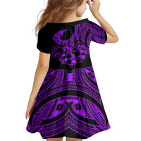 polynesia-kid-short-sleeve-dress-fish-hook-tattoo-go-fishing-polynesian-pattern-purple