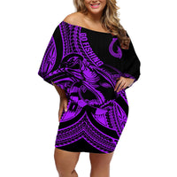 polynesia-off-shoulder-short-dress-fish-hook-tattoo-go-fishing-polynesian-pattern-purple