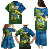 Solomon Islands Family Matching Puletasi Dress and Hawaiian Shirt Tropical Leaves With Melanesian Pattern LT14 - Polynesian Pride