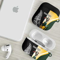 New Zealand and South Africa Rugby Custom AirPods Case Maori Silver Fern Springbok Together - Polynesian Pride